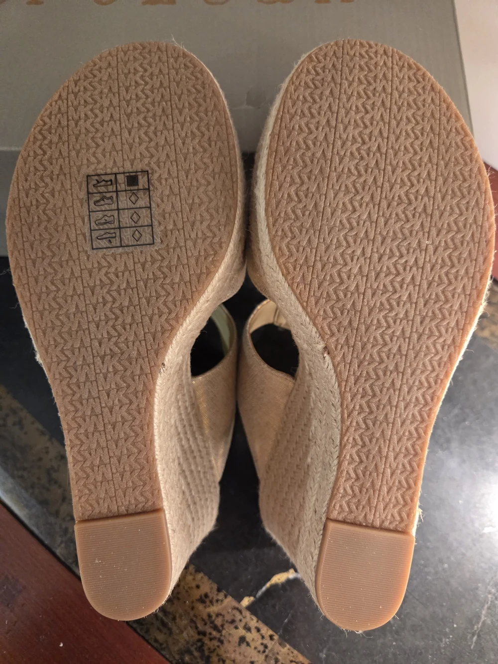 MICHAEL Michael Kors Champagne Metallic Espadrille Wedge Sandals